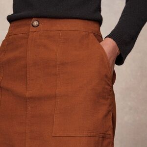 Garnet Hill Rust Brown Mini Pencil Skirt